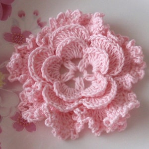 Crochet Flower in 3 inches in  Powder Pink YH - 043-14
