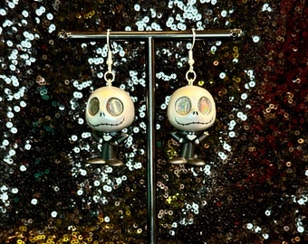 Earrings - Shiny Skeleton in a fancy suit