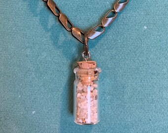 Collar con colgante de arena y guijarros tropicales - Diversión playera - Arena en una botella - Joyería de verano - Regalo para ella