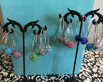 Pendientes de aro vibrantes - Pendientes para graduación - Pendientes para damas de honor - Pendientes de boda - Pendientes brillantes - Aros de plata - Regalos para hermanas - Regalo para ella