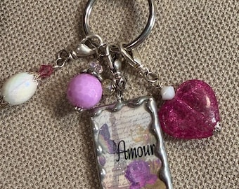Colgante de cristal parisino / Hecho a mano / Accesorio para bolso / Adorno para cartera