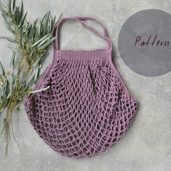 Crochet pattern, Crochet net bag pattern, market bag pattern, crochet bag tutorial, instant download crochet pattern, crochet bag pdf