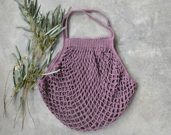 Crochet net bag, market grocery bag, crochet cotton bag, crochet summer tote, eco friendly bag, mesh bag, reusable hobo bag, modern bag