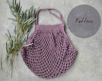 Crochet pattern, Crochet net bag pattern, market bag pattern, crochet bag tutorial, instant download crochet pattern, crochet bag pdf