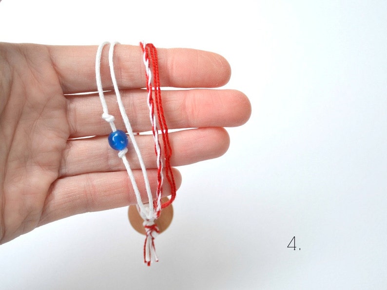 March Bracelet Martakia Red and White Wrap Bracelet Spring Bracelet