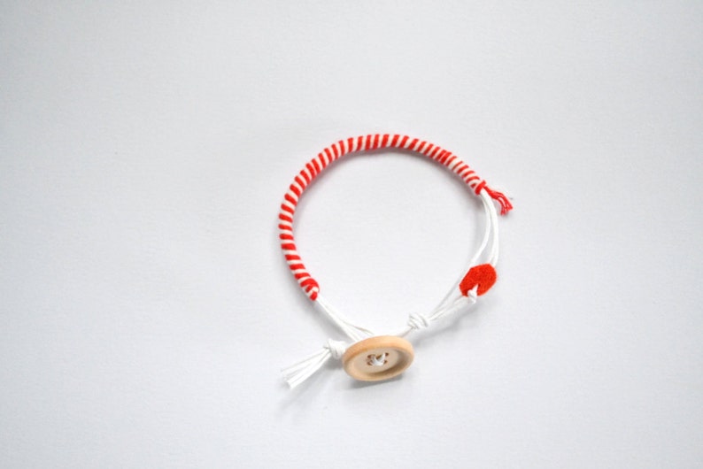 March Bracelets Martakia Red and White Wrap Bracelet Greek Etsy Canada