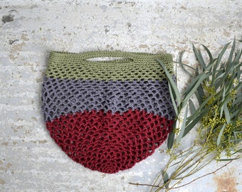 Crochet market bag, eco friendly net shopping bag