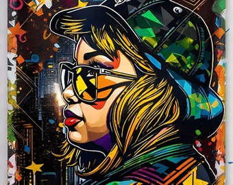 AI artwork Graffiti Girl 3D print