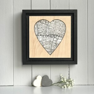 Personalised Heart Map Artwork On Birch Plywood image 7