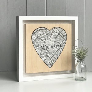 Personalised Heart Map Artwork On Birch Plywood image 4