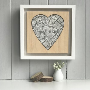 Personalised Heart Map Artwork On Birch Plywood image 5