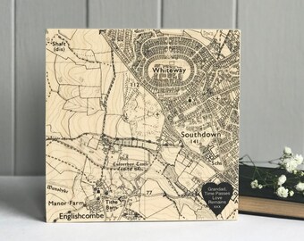 Personalised Memorial Map Artwork Printed on Natural Birch Plywood