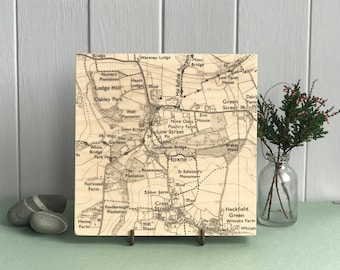 Personalised Location Map Artwork Custom Printed onto Birch Plywood