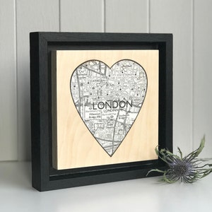 Personalised Heart Map Artwork On Birch Plywood image 6