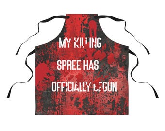 Killer Cooking Apron, Blood Splatter, Halloween Chef Apron