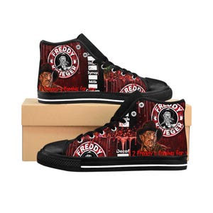 Freddy Krueger Coffee Sneakers, Horror Holiday Shoes