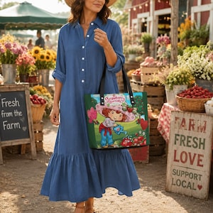 strawberry shortcake denim dress Strawberry Shortcake Denim Mini Dress