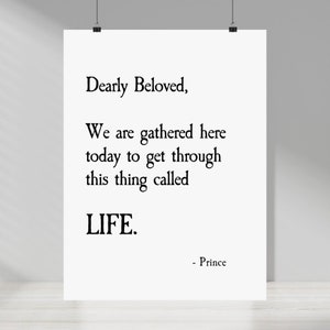 Prince Songtext Poster - Wandkunst für Wohnkultur - Büro Geschenkidee