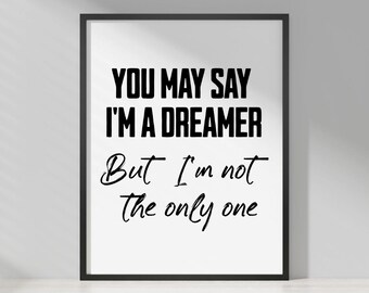 Beatles Song Lyrics Quote Print:  Music Lover, wall art printable, digital download