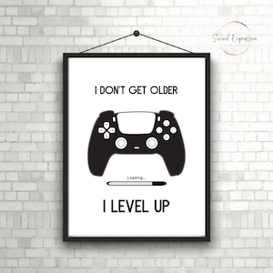 Game room wall art, Video game decor, Gaming poster, Teen boy bedroom, Man cave sign, Mens room, Geek, Kids, Nerd gift for him
