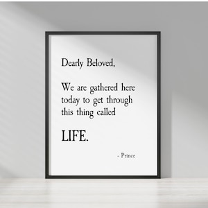 Prince Song Lyrics Poster - Home Decor - Wall Art - Lyrics Poster - Home and Office Gift - Song Lyrics Wall Art - Digital Download
