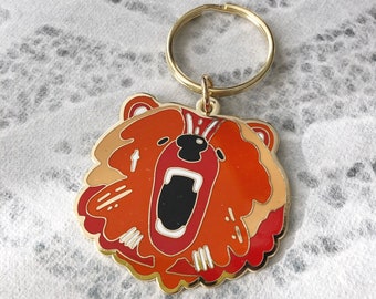 roaring bear keychain | hard enamel bear keychain | animal keyring | go bears | animal keyring | gift idea