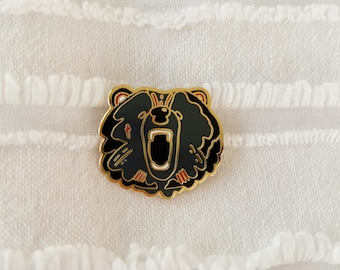 roaring bear head (in black) hard enamel lapel pin | bear pin | pin | enamel pin | go bears | lapel pin | gift idea | team spirit