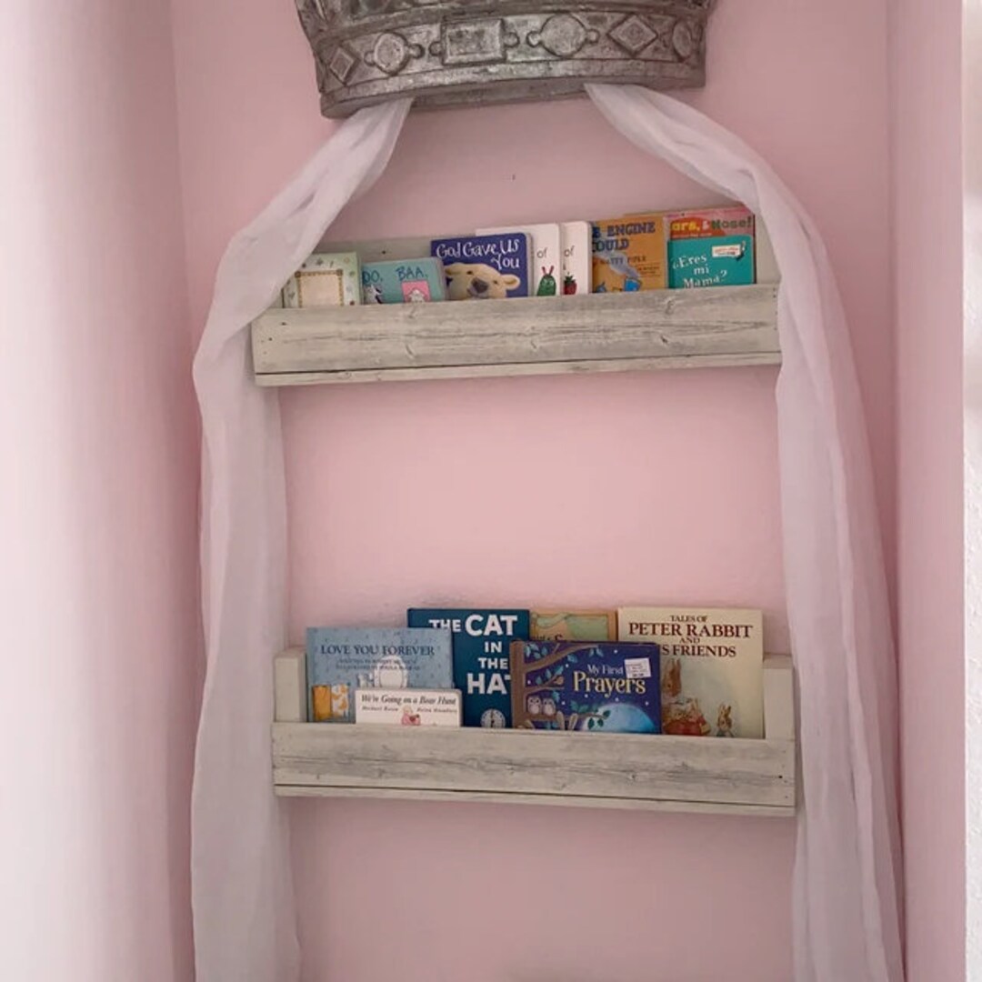 Bookshelves White Bookshelves Wall Bookshelves Wood Nursery Etsy
