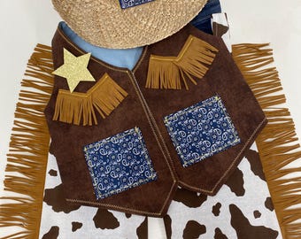 Cowboy - Cowboy Hat - Cowboy Birthday - Cowboy Party- Farm Party - Boy Birthday - Sheriff Badge - Cowboy Vest - Farm Birthday  Lynnlee Babee
