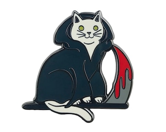 Grim Reaper Cat Enamel Pin