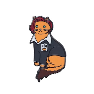 Special Agent FBI Cat Enamel Pin - cat pin - cat lapel pin
