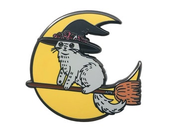 Witchy Kitty Cat Enamel Pin