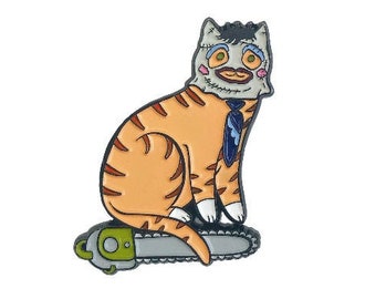 KIller Cat Enamel Pin - chainsaw cat