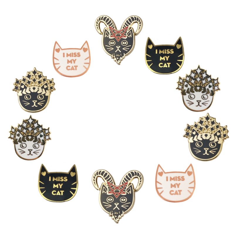 Enamel Pin Pack Pin Set Cat Enamel Pin Pin Sale Bowie Etsy