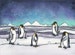 Penguin Croquet  - Emperor Penguin Art - Giclee Print - Penguin Watercolor - 8x10 
