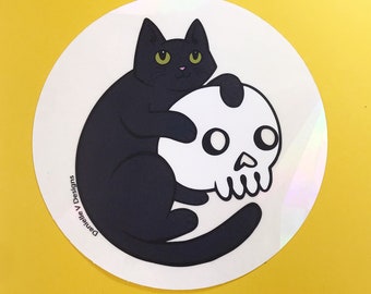 Cat and Skull Rainbow Maker Decal