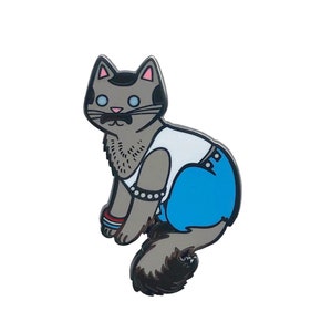 Freddie Purrcury Enamel Pin Queen enamel pin queen cat pin Freddie Mercury pin image 2