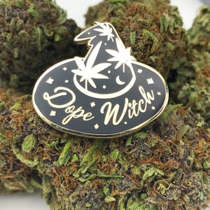 Dope Witch Enamel Pin weed witch pin witch pin weed pin marijuana pin weed witch dope ass witch image 2