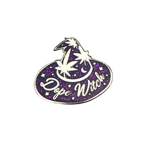 Dope Witch Enamel Pin weed witch pin witch pin weed pin marijuana pin weed witch dope ass witch image 4
