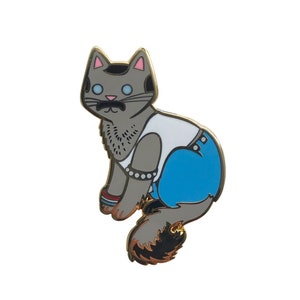 Freddie Purrcury Enamel Pin Queen enamel pin queen cat pin Freddie Mercury pin image 1
