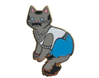 Freddie Purrcury Enamel Pin -  Queen enamel pin - queen cat pin - Freddie Mercury pin