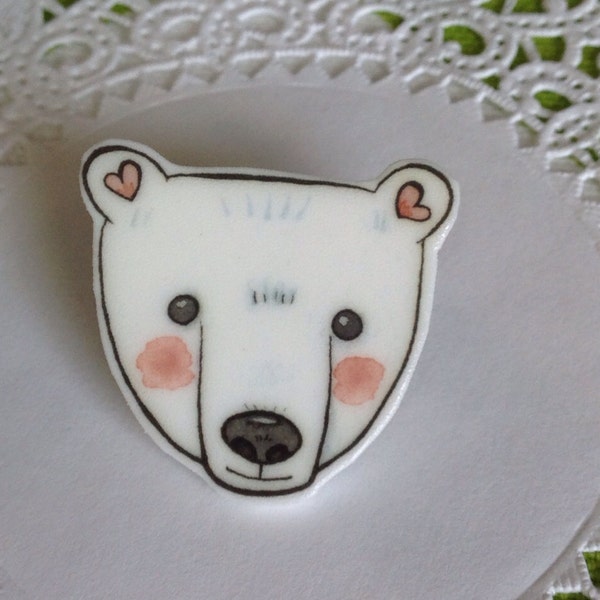 Polar Bear Brooch Polar Bear Jewelry Polar Bear Pin Polar Bear Jewelery Polar Bear Jewellery