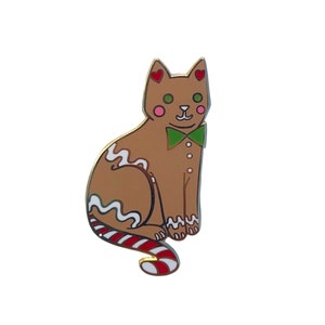 Gingerbread Cat Enamel Pin - gingerbread cat enamel pin - holiday pin - cat pin - winter cat pin