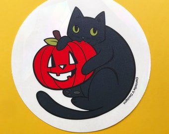 Cat and Pumpkin Rainbow Maker Decal