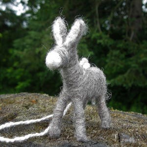 Gray Donkey Ornament, Felted Donkey Decoration, Donkey Gift