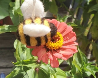 Bee Ornament, Hand Felted Wool Bumble Bee Decoration