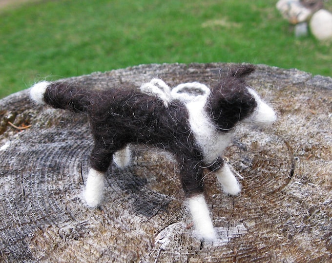 Border Collie Ornament, Hand Felted Wool Dog Ornament, Sheep Dog Gift