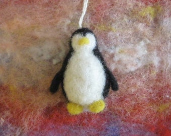 Penguin Ornament, Hand Felted Wool Penguin Ornament