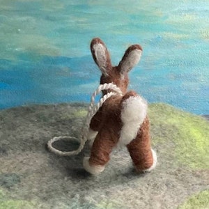 Wild Bunny Ornament, Felted Wool Rabbit Ornament, Cute Brown Bunny Decoration, Rabbit Baby Nursery Decor, Waldorf Style Woodland Creature image 4