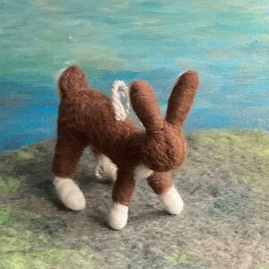 Wild Bunny Ornament, Felted Wool Rabbit Ornament, Cute Brown Bunny Decoration, Rabbit Baby Nursery Decor, Waldorf Style Woodland Creature image 5